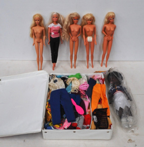 Lot 108 - Lot of Vintage Barbie &Other Dolls incl Barbie Fashion Doll Case w
