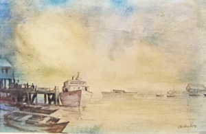 Lot 129 - Alistair Cameron Gray (1898 - 1972) Framed Watercolour - Harbour Scene