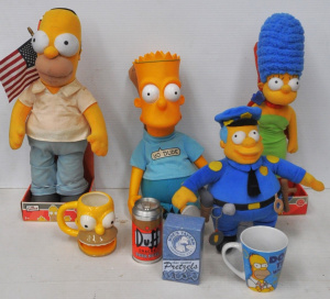 Lot 133 - Lot of The Simpsons Items incl drawstring talking Bart Simpson Doll, D