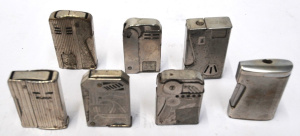 Lot 141 - Lot of Vintage Push Button Chrome Cigarette Lighters incl Ronson, Bedf