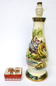 Lot 147 - 2 x China Items inc Noritake Egyptian Revival trinket box (minor corne