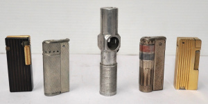 Lot 162 - 5 x Vintage Cigarette & Pipe Lighters w Brands incl Inco, Nimrod P