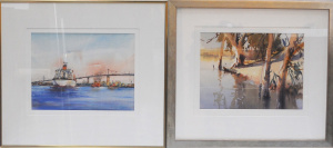 Lot 168 - 2 x framed Modern Australian Watercolours - Janet Rayson 'Ship Approac