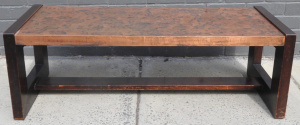 Lot 227 - 1970s Rectangular Berczi Copper Wrapped Coffee Table - Approx 40cm H x