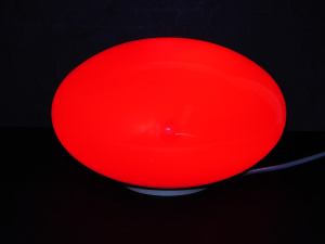 Lot 232 - Mid Century Deep Cased Red Glass Eglo Space Age Lamp 27cm D