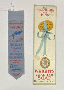 Lot 238 - 2 x vintage Bookmarks - Cash's woven adv Melville's Grand Hotel Broken