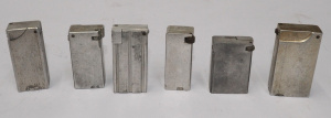 Lot 242 - 6 x Vintage Aluminium Cigarette lighters in Block Designs incl Aerolit