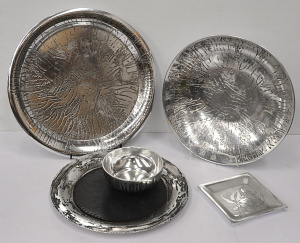 Lot 248 - 5 x Don Shiels & Similar Styled Acid Etched Aluminium Pieces incl