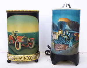 Lot 254 - 2 x Vintage Econolite Motion Lamps - featuring moving Car & Train