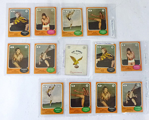 Lot 260 - c1973 Vintage Scanlens Series A & B Hawthorn Football Cards inc Le