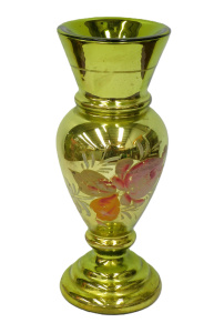 Lot 286 - Vintage c1880s Victorian Green Mercury Glass Vase - Traditional shape,