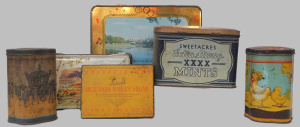 Group Lot Vintage Australian Confectionary Tins - incl Sweetacres Mints, AW Alle