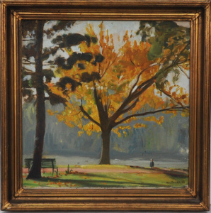William Gilbert Collins (1889 - 1957) Gilt Framed Oil painting - Autumn in The P