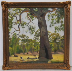William Gilbert Collins (1889 - 1957) Gilt Framed Oil painting - The Tall Gum -