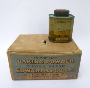 2 x Vintage Australian Edwards and Co Ltd Packaging items inc, 14 Lb Tea Tin &am