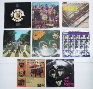 Group Lot Vintage The Beatles Vinyl LP Albums - incl With The Beatles, A Hard Da