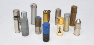 Lot of Vintage Tube Style Cigarette Lighters incl PJK Victorian, Zangenie Veralo