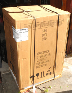 Lot 13 - As New Smeg 50's Style 135L Retro Refrigerator in Black Still in Packag