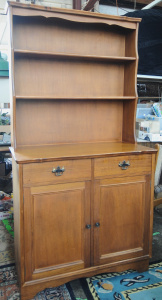 Lot 14 - Vintage Wooden Kitchen Dresser w Two Drawers & Two Cupboards - Appr Lot 14 - Vintage Wooden Kitchen Dresser w Two Drawers & Two Cupboards - Appr