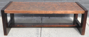 Lot 24 - 1970s Rectangular Berczi Copper Wrapped Coffee Table - Approx 40cm H x