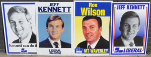 Lot 40 - 4 x 1990s Vintage Corflute Political Liberal Campaign Signs incl Jeff K