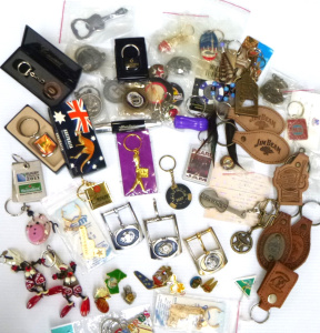 Lot 47 - Box Lot Vintage Key Rings & Other Items - incl Pearl Jam, Guns N Ro