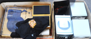 Lot 54 - 2 x Boxes of Assorted Audio Equipment incl Bookshelf Speakers, Bauhn Tu Lot 54 - 2 x Boxes of Assorted Audio Equipment incl Bookshelf Speakers, Bauhn Tu