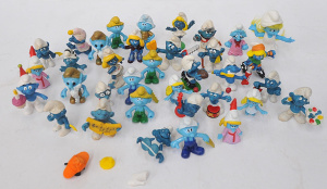 Lot 70 - Small Box of Mostly 1970s Smurf Figueres incl Smurfs made by Schleich P
