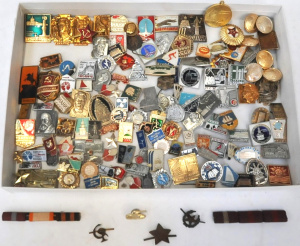Lot 71 - Group Lot Vintage & Modern Russian Badges - incl Military, Politica