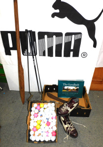 Lot 83 - 2 Boxes vintage Blokey items inc Y2K Puma Rudolf Dassler Schuhfabrik S