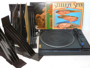 Lot 210 - Group inc Kenwood Record player KD-34R (no lid), Vinyl LP records inc