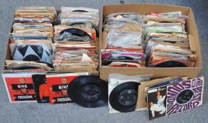 Lot 212 - 2 x Boxes of Vintage Assorted 45 rpm Vinyl Singles & Eps incl The