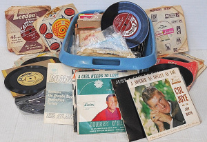 Lot 225 - Lot of Vintage Australian 45rpm Vinyl Singles incl Johhny O'Keefe, Col Lot 225 - Lot of Vintage Australian 45rpm Vinyl Singles incl Johhny O'Keefe, Col