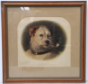 Lot 242 - Vintage c1907 Framed Pears Print - A Quiet Pipe - after the Original p Lot 242 - Vintage c1907 Framed Pears Print - A Quiet Pipe - after the Original p