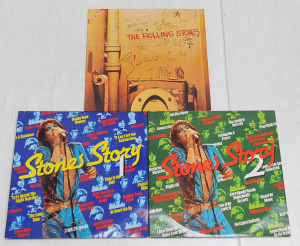 Lot 252 - 3 x Vintage Rolling Stones Dutch vinyl LP Records incl Stones Story Vo