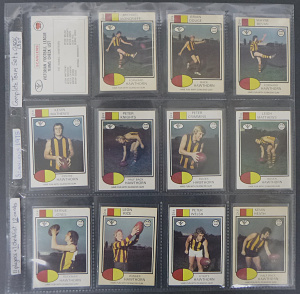 Lot 264 - c1975 Scanlens Hawthorn Football Cards inc Leigh Matthews etc