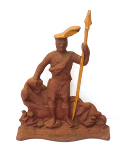 Lot 277 - Vintage Bonnie Prince Charles cast iron door stop 40cm H Lot 277 - Vintage Bonnie Prince Charles cast iron door stop 40cm H