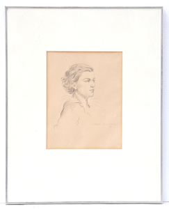 Lot 288 - Alfreda Hammond (Active c1940s) Framed Pencil Drawing - Portrait of a