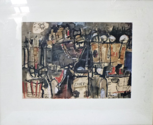 Lot 290 - Denise Campbell (1952 - ) Large framed Watercolour & Pastel - Sket Lot 290 - Denise Campbell (1952 - ) Large framed Watercolour & Pastel - Sket