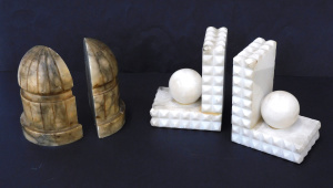 Lot 304 - 2 x Vintage Bookends inc Marble & Alabaster Lot 304 - 2 x Vintage Bookends inc Marble & Alabaster