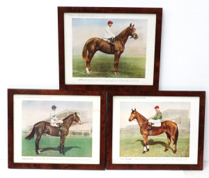 Lot 315 - 3 x Framed Horse Racing Prints- supplements to the Sporting Globe 1930