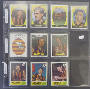 Lot 376 - 1968 Series A and B & 1969 Scanlens Hawthorn Football Cards inc Pe