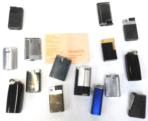 Lot 377 - Lot of Vintage Gas Cigarette Lighter incl Ronson Varaflame Comet w Man Lot 377 - Lot of Vintage Gas Cigarette Lighter incl Ronson Varaflame Comet w Man