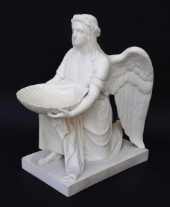 Lot 408 - 1930s Royal Copenhagen Bisque The Angel of Baptism Figure 22cm H