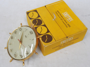 Vintage Smiths Wall Clock in Style of a Ships Wheel - In Original Box