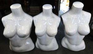 3 x Modern White Female Display Mannequin Busts