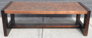 Lot 13 - 1970s Rectangular Berczi Copper Wrapped Coffee Table - Approx 40cm H x