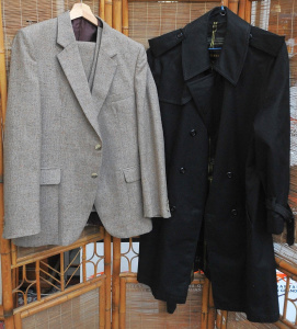 Lot 20 - 2 x Pieces of Clothing incl Black Two-Ply Trench coat made by Burton &a Lot 20 - 2 x Pieces of Clothing incl Black Two-Ply Trench coat made by Burton &a