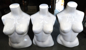 Lot 32 - 3 x Modern White Female Display Mannequin Busts