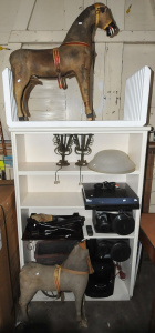 Lot 54 - Large Mixed Group lot inc Pair vintage cast & Wrought iron metal li
